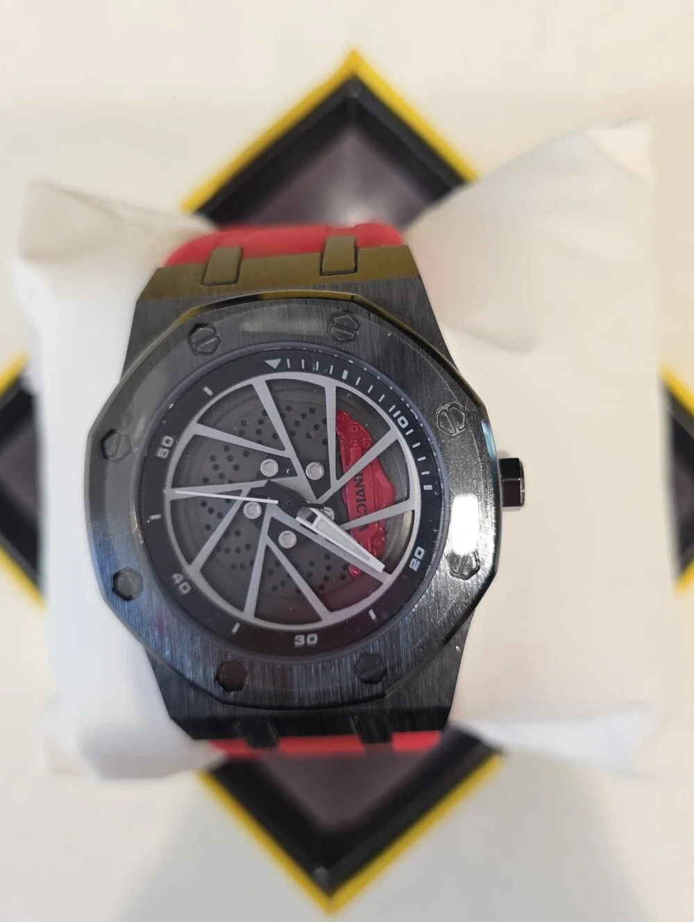 332.  Open Box Invicta Speedway Rim Men's Watch - 42mm, Red (AIC-69491)